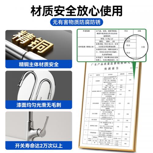 浪鲸厨房水龙头抽拉式水龙头洗菜盆水龙头水槽精铜家用冷热水龙头