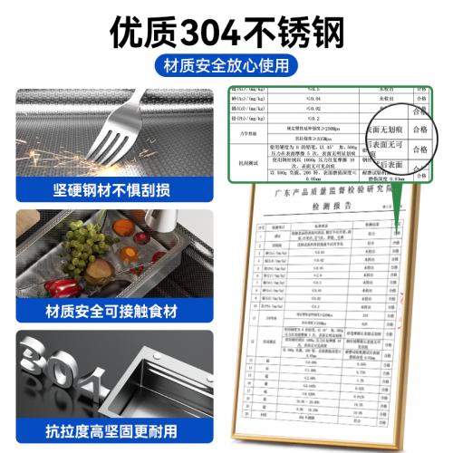 浪鲸吧台水槽中岛水槽加厚304不锈钢手工槽大单槽迷你水槽台下盆