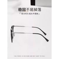 宝丽冷茶色复古眼镜框眼镜女大框可配度数防蓝光纯钛眼镜架